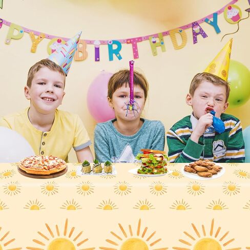 مفارش طاولة لحفلات أعياد الميلاد من Dohia Boho تحت عنوان Sunshine ديكورات حفلات Boho ديكورات الحفلات الأولى مستوحاة من الشمس ديكورات عيد ميلاد Boho Hippie Sunshine Sun Baby Shower لوازم الحفلات ديكورات ST4-TYZB in Kuwait