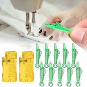 Fish Mouth Sewing Machine Needle Threaders, 2024 New Quick Sewing Machine Loop Easy Selfthread Needle Threaders Tool, Upgrade Automatic Sewing Needle Threader for Sewing Machine (Yellow+Green)