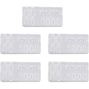 5Pc Cute Bear Nail Art Silicone Mold for DIY Nail Decoration,Mini Gummy Bear Mold Candy Bear Resin Art Craft