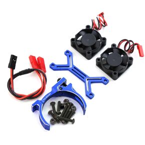 RC Motor Cooling Fan Heatsink High Speed 20000rpm Dual Fans with 40-42mm Adjustable Mount for RC 4274 4068 4268 Motor, for 1/7 1/8 Arrma 4074 Motor Upgrade Parts (Blue)