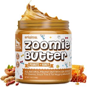 Original All Natural Dog Peanut Butter Spread. Human Grade, Healthy Dog Treat/Dog Food. Peanuts & Honey for Puppy Training, Behavior Aid, Pet Enrichment Toys, Grown & Made in USA