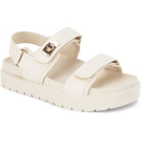 Coutgo Womens Platform Sandals Comfortable Flat Sandals Double Strap Footbed Summer Beach Sandals