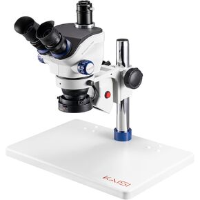 Kaisi Professional Stereo Microscope,Trinocular Microscope for Soldering,7X-50X Magnification and WF10x23 Wide Field Eyepieces,Lab trinocular Stereo Zoom Microscope for Electronics Repair