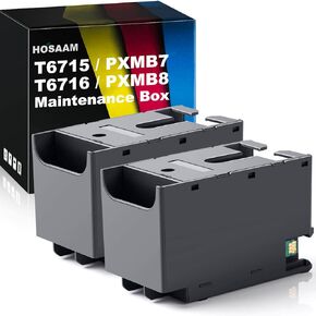 T6715 T6716 Ink Maintenance Box for Workforce WF-3820 WF-4830 WF-4730 WF-4740 WF-4820 EC-4040 EC-4030 WF-4720 WF-C5710 WF-C5790 EC-4020 WF-C5210 WF-4734 Printer(PXMB7/PXMB8) (2 Packs)