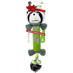 PlayPal 3-in-1 Squeaky Dog Toy, Tug & Chew Plush Dog Chew Toys, High Tensile Strength Recyclable Puppy Teething Toys, Long-Lasting and Durable Dog Toys