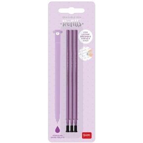 Erasable Gel Pen Refills for Legami Pens - Purple Ink - Pack of 3