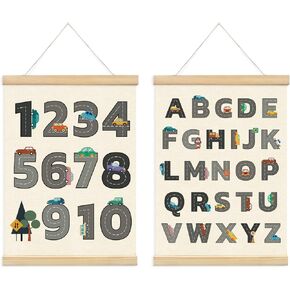 Alphabet Wall Chart for Toddlers 1-3 | ABCs & 123s Kids Learning Educational Gift for Toddler Ages 2 3 4 5, Wall Decorations for Pre-School Kindergarten Classroom Nursery Homeschool Poster Hanger