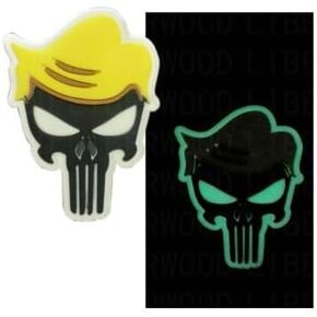 Aspcsmomt Funny Trump Military Tactical Patch Luminous, PVC Morale American Patches with Hook and Loop for Helmets Hats Bags Backpacks Vests Tactical Gear USA Pride (Punisher)