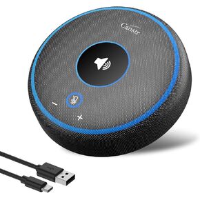 Conference Speaker and Microphone with 5 Wireless Mics, USB Speakerphone with AI Noise Reduction&360° Voice Pickup, Conference Microphone Compatible with Leading Platforms (5 Wireless Mics)