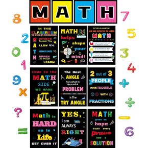 gisgfim 29Pcs Math Posters Math Bulletin Board Classroom Decorations Set for Elementary Middle High School Mathematics Education Motivational Banner Classroom Signs Must Haves