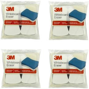 3M Whiteboard Eraser for Whiteboards, 2/Pack, White/Blue (581-WBE), 4 PACK