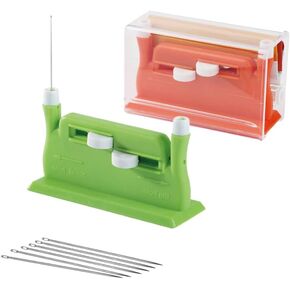 Ximimark 2 pcs Auto Needle Threader DIY Tool Home Hand Machine Sewing Automatic Double-Headed Thread Device, Hand Sewing Needle Threading Machine