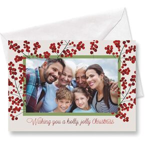 Current Deluxe Gold Foil Christmas Card Photo Frames - Set of 18 Folded Cards, Holiday Card Value Pack, Fits 4 x 6-Inch Horizontal Photos, Envelopes Included
