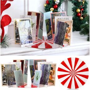 عرض بطاقة عيد الميلاد Thyle مقاس 11.8 بوصة من الأكريليك حامل بطاقة عيد الميلاد حامل عرض بطاقات التهنئة يحمل ما يصل إلى 24 منظم بطاقات بريدية لرف الطاولة ورف المكتب وحفلات الحلوى in Kuwait