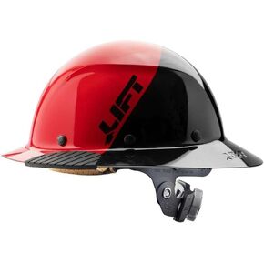 DAX Fiber Resin Full Brim Hard Hat (50/50 Gloss Red/Black)