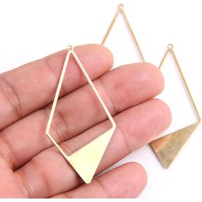 Raw Brass Earring Pendant-Brass Earring Charms-Diamond Shape Earrings-Earring Connector-Geoometrical Shape Findings-Jewelry Supply (20PCS)