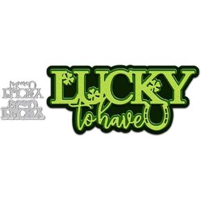LZBRDY Lucky to Have You Wishes Words Embossing Metal Cutting Dies, Birthday Valentine's Day Arts Craft Die Cuts Stencil