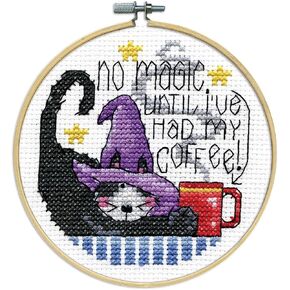 Design Works Crafts Hoop, Coffee Counted Cross Stitch Kit