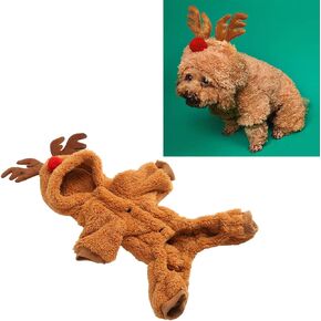 Pet Reindeer Cosplay Dog Cat Costume Reindeer Dog Hoodie Funny Pet Elk Cosplay Costume Puppy Fleece Outfits Warm Hoodie XXL