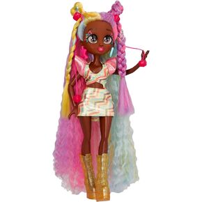 VIP Girls Hair Makeover Evelyn Fashion Doll with 11" Colorful Long Styling Hair and 5 Accessories Fashion Toy, Girls and Boys Ages 5 and Up, 10 Inch Doll