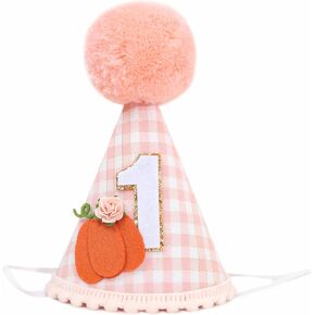 Little Pumpkin 1st Birthday Hat for Girls - Our Little Pumpkin Is Turning One Brithday Crown, Autumn Girls 1st Birthday Decoration, Halloween Birthday Decor for Girls, Thanksgiving First Birthday Hat