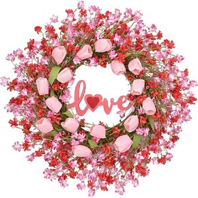 Waipfaru Spring Wreaths for Front Door, 22'' Summer Wreaths for Front Door, Sunflower Wreath, Front Door Wreath with Flowers Eucalyptus, Spring Wreath for Home Wall Outside Indoor Outdoor Decor