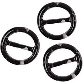8Pcs 1inch Plastic Scarf Clip Ring Smoothly Fashion Neckerchief Silk Clasp Buckle for Clothing T-Shirt Holder Neck and Waist Decoration (Black)