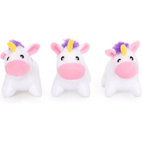 ZippyPaws Burrow Replacement Miniz - Unicorn 3-Pack, Rainbow Unicorn Toy with Squeakers, Plush Dog Toys for Aggressive Chewers, Summer Dog Toys, Rainbow Dog Pride Accessories