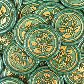 25Pcs Gold & White Wax Seal Stickers Handmade Envelope Seals Self Adhesive Wax Stickers for Wedding Party Invitations, Envelope, Gift Wrap, Christmas(Gold Rosemary Style, White Wax)
