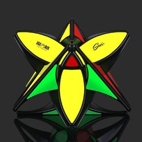 Four-leaved Clover Pyramid Speed Cubes Shamrock Triangle Magic Cubes Trefoil Speed Cubes Puzzle Cloverleaf Structure Speed Cubes Black