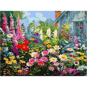 Skyboda DIY Flower Paint by Numbers Kit for Adults, Paint by Numbers kit On Canvas for Beginners DIY Oil Painting Kits for Home Wall Decor 16x12inch (40x30cm)