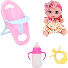 ONEST 4 Pieces 6 Inch Dolls with Accessory Cute Baby Dolls Mini Dolls with Clothes Mini Baby Dolls with Doll Accessories