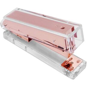 Multibey Heavy Duty Stapler 26/6 24/6 Standard Classic Black & Clear Staplers Office Supplies Desk Accessories Desktop Stationery (Rose Gold)