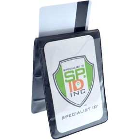 5 Pack - Heavy Duty Magnetic Badge Holders - Fold Over Shirt Pocket or Belt- Two Sided for Multiple ID Cards - Perfect for 2 Vertical I.D. Badges by Specialist ID