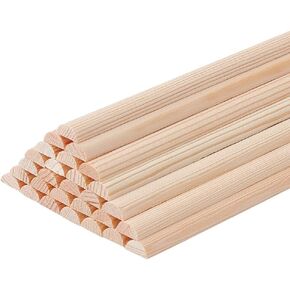 OLYCRAFT 30Pcs 5.9 Inch Wooden Dowel Rods 7x3.5mm Half Round Dowel Rods Unfinished Wood Craft Sticks Arch Wood Dowel Rods Half Round Craft Sticks for Braiding Tapestry DIY Crafts