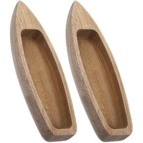 Alipis 2pcs Wooden Boat Model Miniature Rowboat Unfinished Paintable Canoe Tiny Sailboat Nautical Tabletop Decoration for DIY Craft