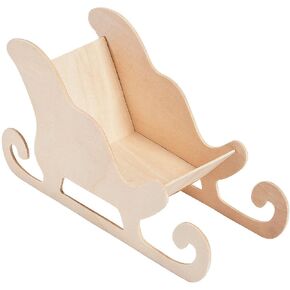 Fun Express DIY Unfinished Wood Santa Sleigh - Set of 3 - Christmas Craft Suplies