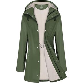 UNIQUEBELLA Women Long Trench Coat Single-Breasted Windproof Classic Overcoat Belted Slim Outerwear Coat with Belt & Hood（Pink）