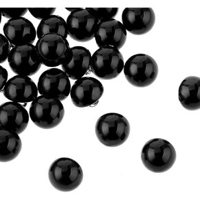 Teaaha 30PCS 10mm Safety Eyes for Crocheting, Round Pearl Sewing Buttons with Shank Dainty Plastic Resin Half Ball Doll Eyes for Wedding Dress Skirts Gloves Sweaters Shirts Hats Scarves Crafts (Black)