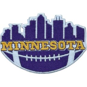 Minnesota Embroidered Sew on Patch - Iron on Patches for Animal Lovers, Indian Wildlife Lovers - Environment Emblem for Jackets, Jeans, Backpacks, Hats and Shirts, yellow - purple