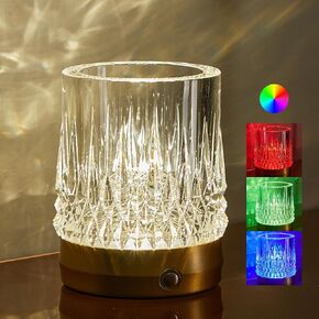 Crystal Lamp,16 Colors Small Cordless Lamp with Touch Control, RGB Dynamic Changing Table Lamp for Halloween Decoration Bedroom Living Room Bars Party Coffee Shop Home Decor Christmas