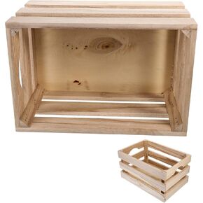 Zerodeko Storage Box Large Storage Holder Wood Crates Kid Toy Storage Organizer Wood Storage Crates Nesting Crate Vintage Storage Case Goods Holder Clothing Wooden Office Props