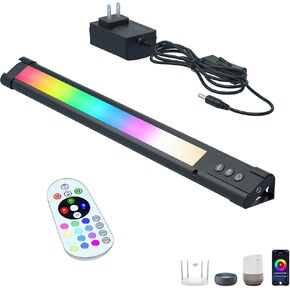 Under Monitor RGB Light Bar, LED Light for Desk Gaming Setup, Plug in Keyboard Light,24 Inch White and Million Color, Wireless Remote, Alexa Smart LED Lights for Room Decor, Desk PC TV