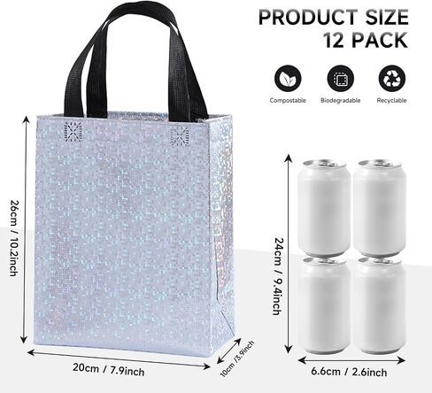 10pcs Large Christmas Party Favors Bags,Reusable Christmas Gift Bags with Handles for Xmas Decoration,Santa Claus Candy Goodie Bags,Christmas Treat Bags in Saudi Arabia