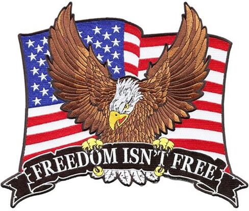 United States Military and Armed Forces USA American Flag and Eagle Embroidered 9.25" Extra-Large Patch Sew-On Patch for Backpacks, Jackets, and Vests in Saudi Arabia