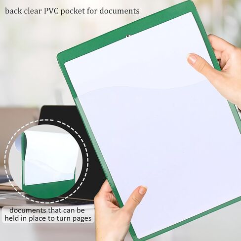 لوحات حامل أقلام، لوحات مشبك ملونة كبيرة الحجم مع حافظة منخفضة الحجم مقاس A4 مع جيب للوازم المدرسية المكتبية، 4 عبوات (يتضمن القلم) (ألوان متعددة، 4) in Kuwait