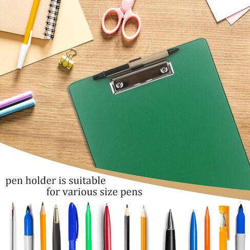 Pen Holder Clipboards, Bulk Clip Board Colored Clip Boards with Low Profile A4 Clipboard with Pocket for Office School Supplies, 4-Pack (Pen Included) (Multiple Color, 4) in Saudi Arabia
