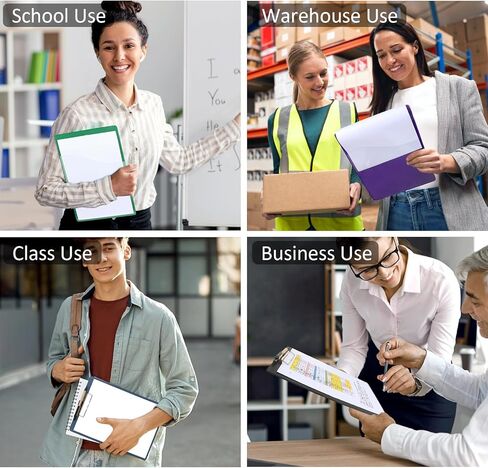 لوحات حامل أقلام، لوحات مشبك ملونة كبيرة الحجم مع حافظة منخفضة الحجم مقاس A4 مع جيب للوازم المدرسية المكتبية، 4 عبوات (يتضمن القلم) (ألوان متعددة، 4) in Kuwait