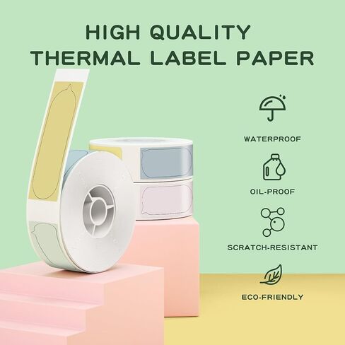 NIIMBOT D11 Luminous Label Maker Tape 3 Rolls Adhesive Label Paper 0.51" X 1.38" (13 X 35mm) 90 Labels/Roll, Compatible for NIIMBOT D11 D110 Label Printer, 3-Roll in Kuwait