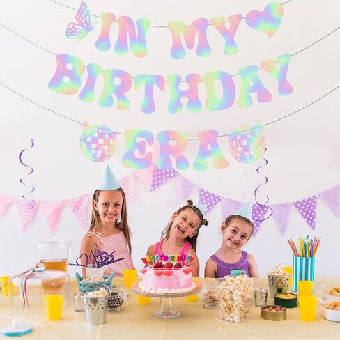 In My Birthday Era Banner, NO-DIY Glitter Popular Birthday Decorations Banner, Its A Girl Garland for Birthday Party Decorations, Per-strung Hot Laser Girls Birthday Banner in Saudi Arabia